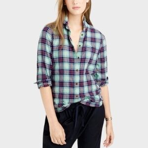 J. Crew Multicolor Plaid Flannel Shirt 4